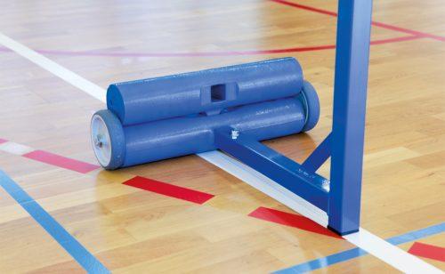 blue badminton training pole with ballast Metalu Plast