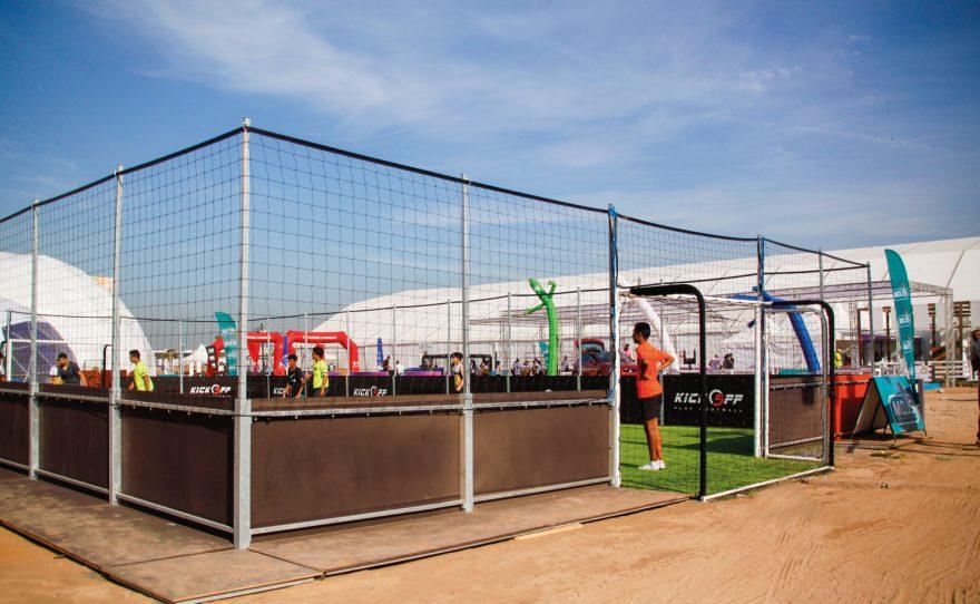 Transportable soccer field by Metalu Plast in Africa