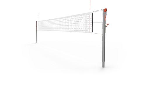 Poteaux de volley-ball haut niveaux en aluminium brossé